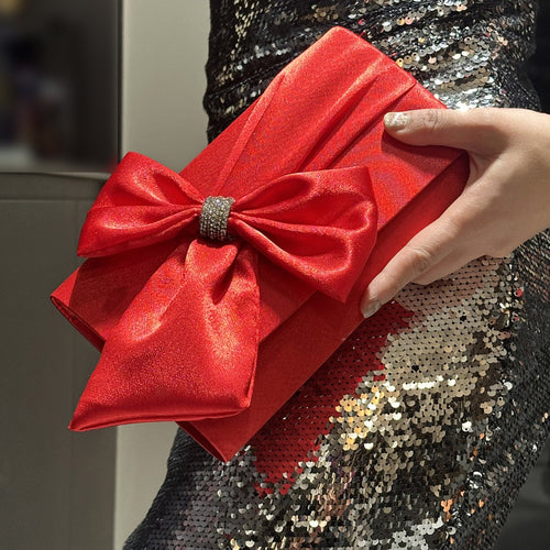Luxe Satin Schleifen Clutch Tasche