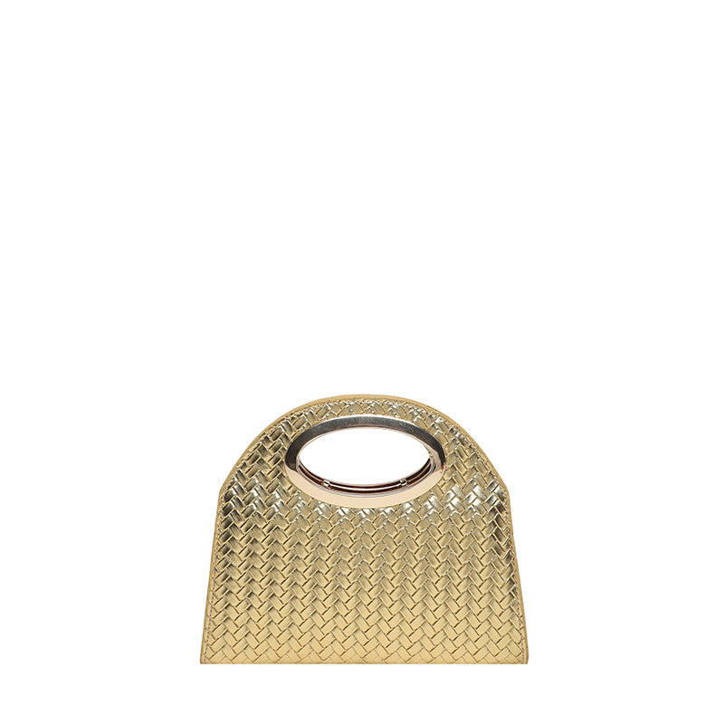 Gewebte Handtasche mit Goldakzent