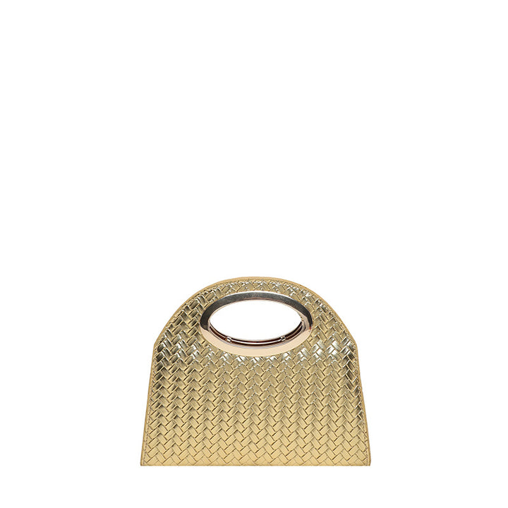 Gewebte Handtasche mit Goldakzent