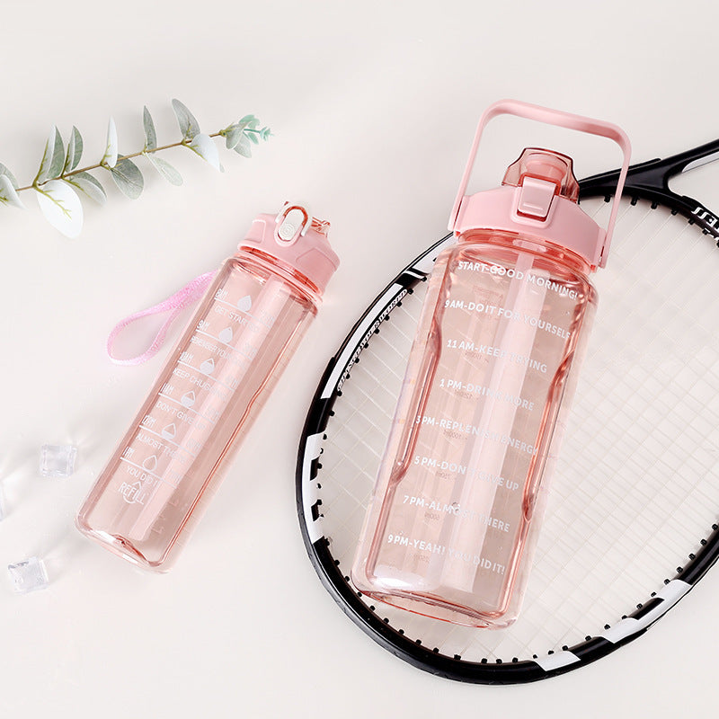 Damen Motivierende Wasserflasche mit Zeitmarkierungen Karnz