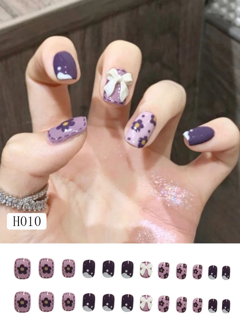 Künstliche Nagelspitzen mit Schleifen-Design Karnz