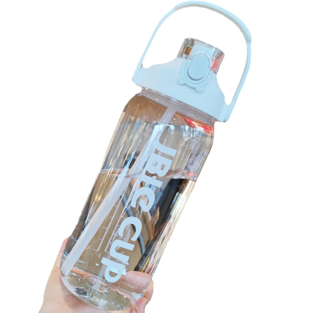 Damen großzügige Wasserflasche mit auslaufsicherem Deckel und Strohhalm Karnz
