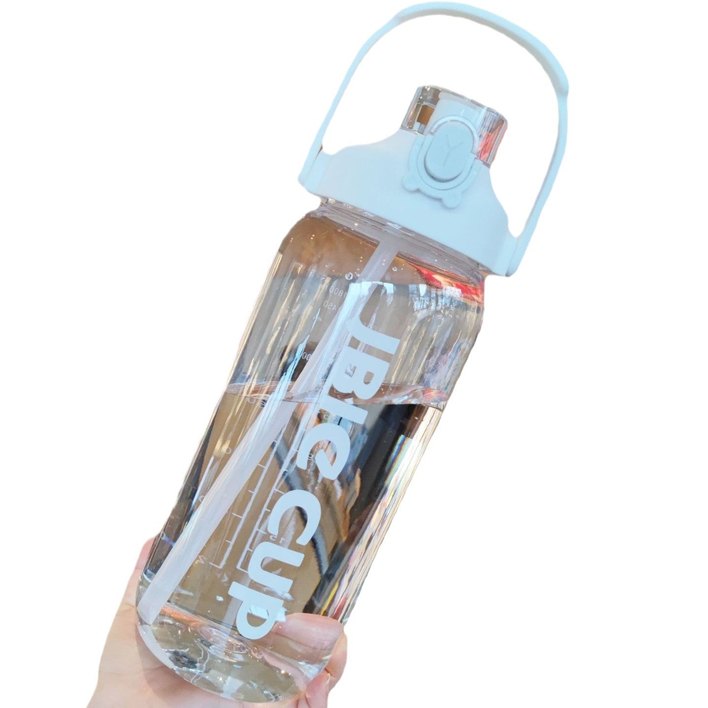 Damen großzügige Wasserflasche mit auslaufsicherem Deckel und Strohhalm Karnz
