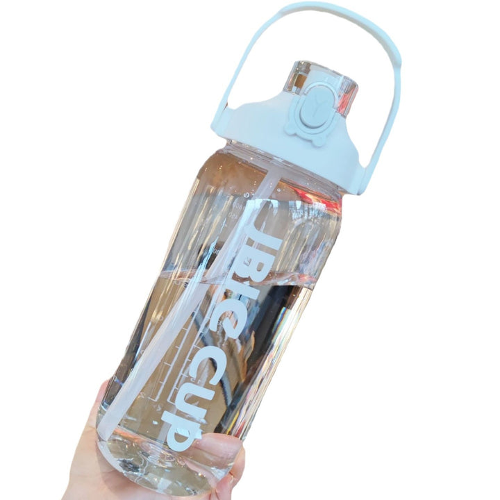 Damen großzügige Wasserflasche mit auslaufsicherem Deckel und Strohhalm Karnz