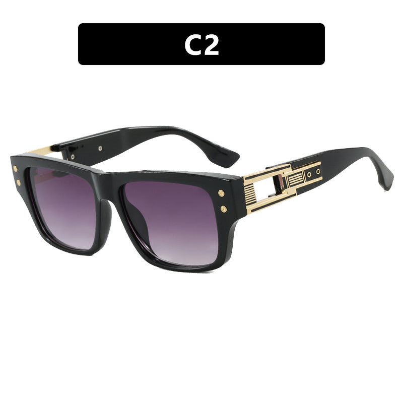 Damen modische quadratische Sonnenbrille mit eleganter goldener Zierstruktur Karnz