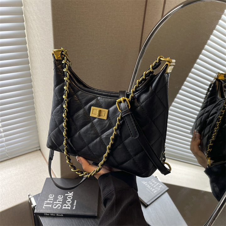 Gestepptes Schultertasche mit Kettenhenkel