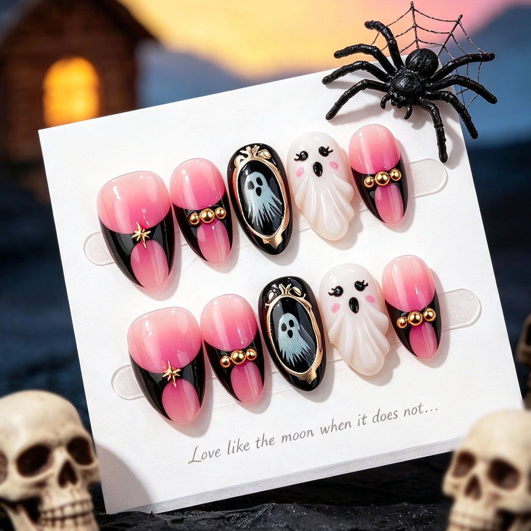 Halloween-Themen Geisterhafte Press-On-Nagel Set