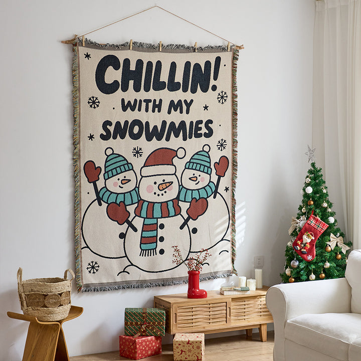 Festive Cartoon-Themen Wandteppich