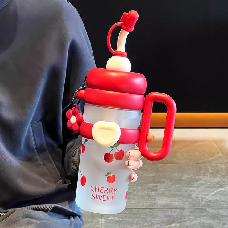Unisex Trinkflasche mit nachfüllbarem Strohhalm Karnz