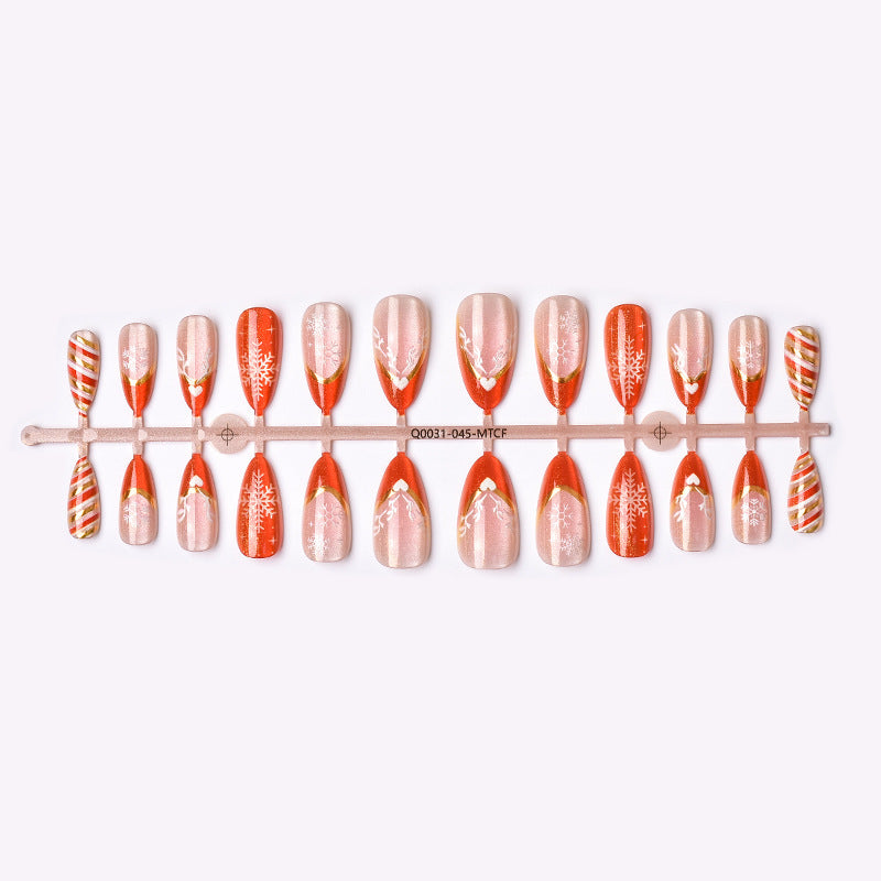 Festliches Feiertags-Presse-Nagelkunst-Set mit Schneeflocken- und Herzdesigns Karnz