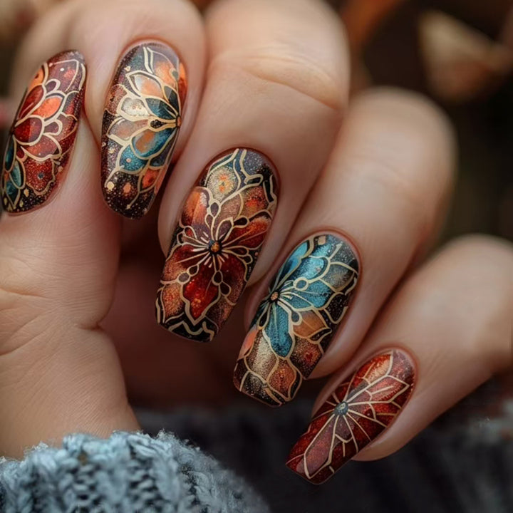 Aufwendiges Blumennagelkunst-Design-Kit