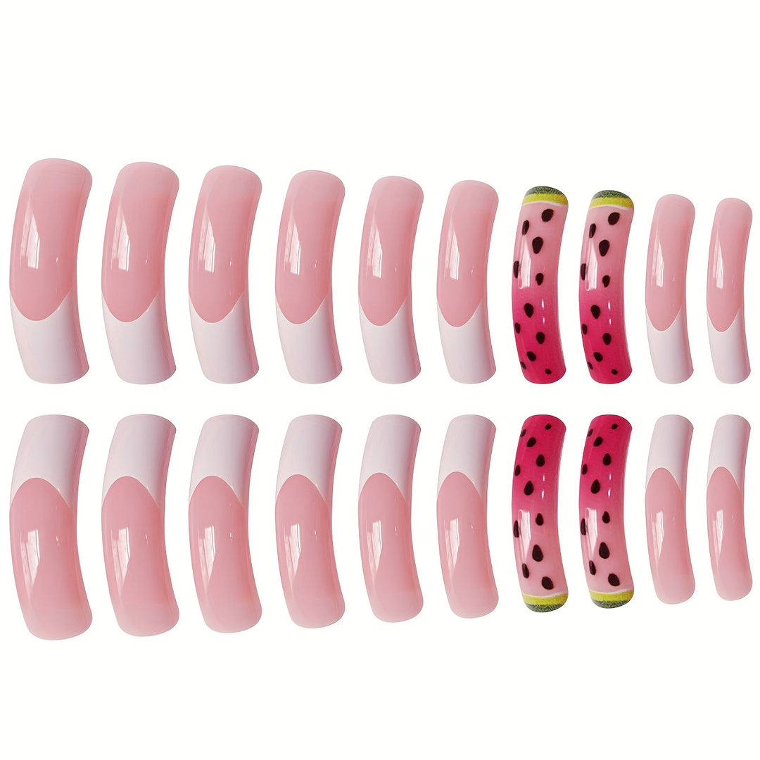 Kreatives Wassermelonen-Themen Nagelkunst Set Karnz