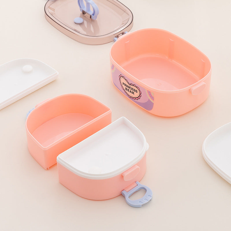 Doppelt-compartiment Lunchbox mit abnehmbarem Einsatz