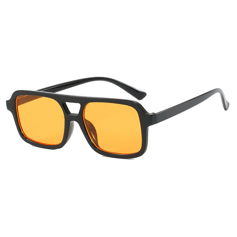 Damen modische quadratische Sonnenbrille aus transparentem Kunststoff Karnz