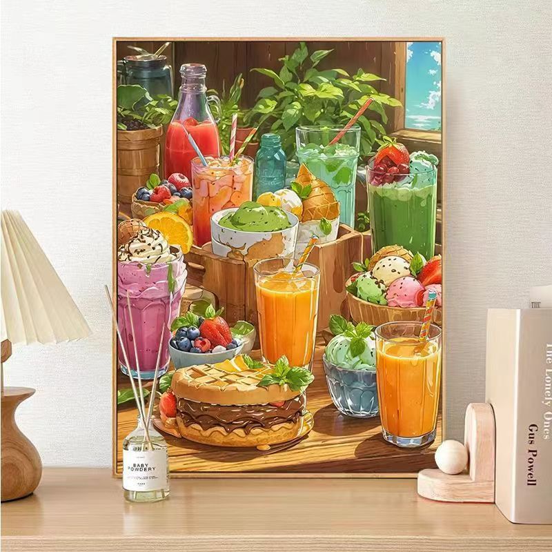 Gourmet Dessert-Themen Leinwand Kunstdruck Karnz