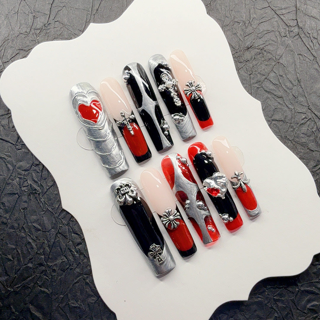 Gothic-inspiriertes 3D dekoratives Aufklebenail-Set