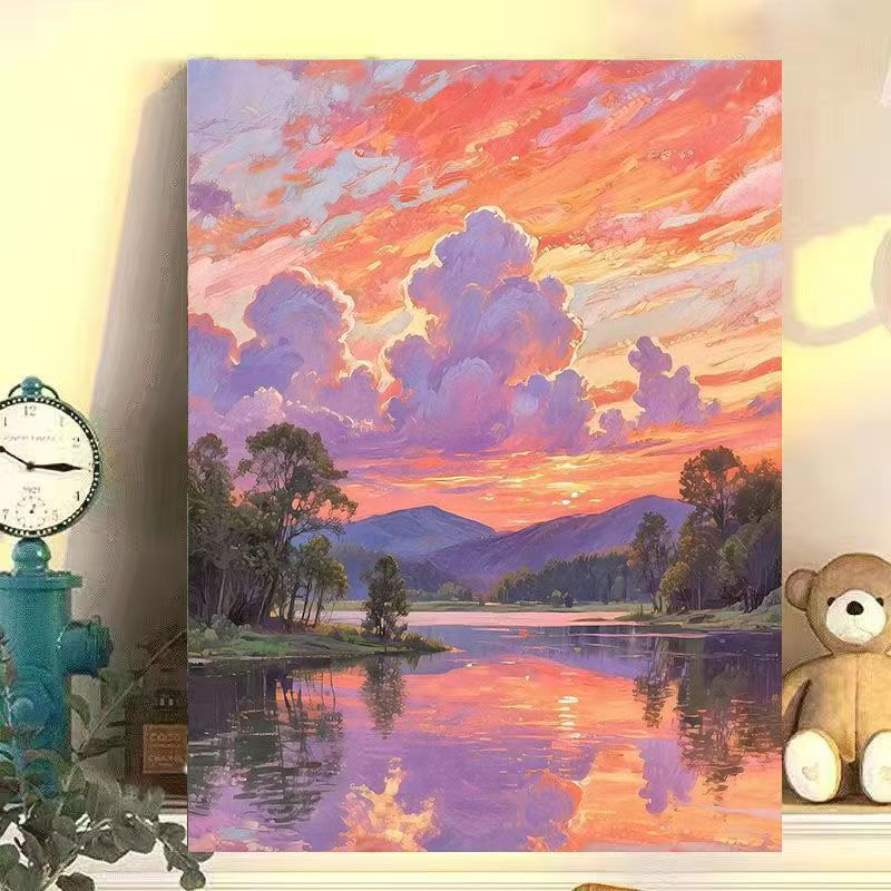 Blumen Katzen-Themen Leinwand Wandkunst Karnz