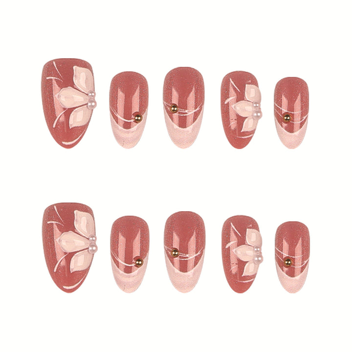 Florales dekoratives Press-On-Nagelset