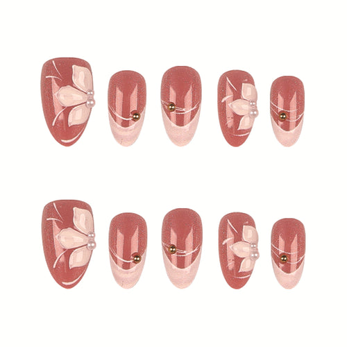 Florales dekoratives Press-On-Nagelset