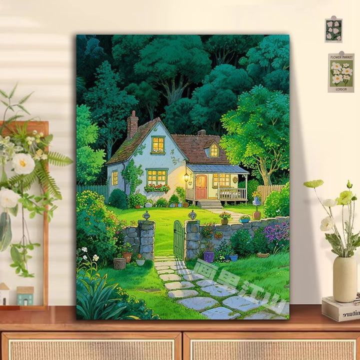 Gemütliche Ferienhaus Landschaft Wandkunst Karnz