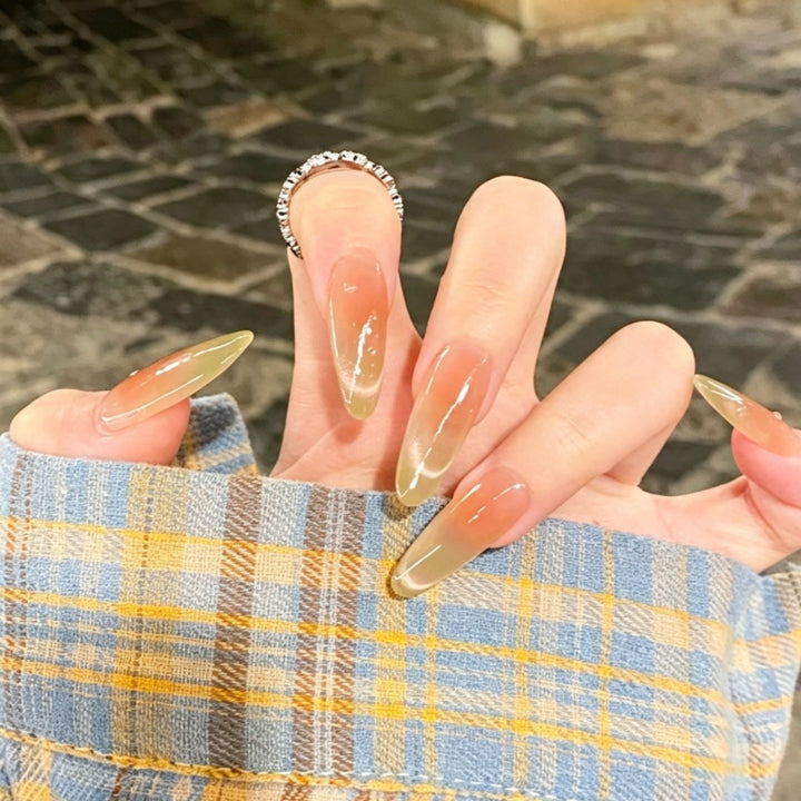 Stilvolle lange Stiletto Press-On Nägel Karnz