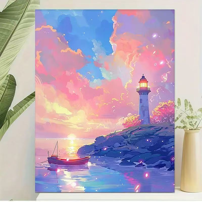 Scenic Lighthouse Canvas Wandkunst Karnz