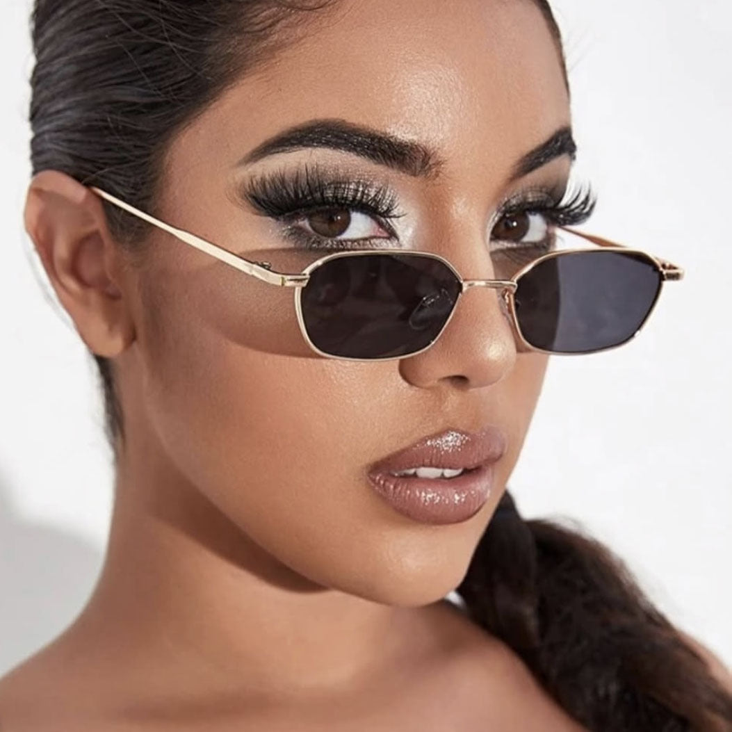 Damen geometrische Sonnenbrille im minimalistischen Design Karnz