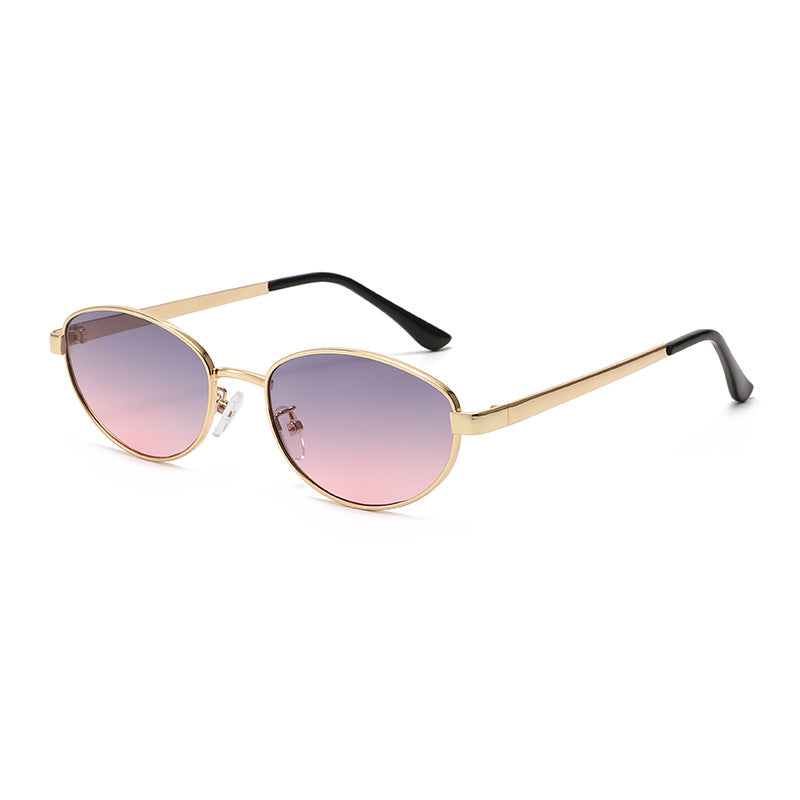 Damen modische Sonnenbrille mit schmalem Metallrahmen Karnz