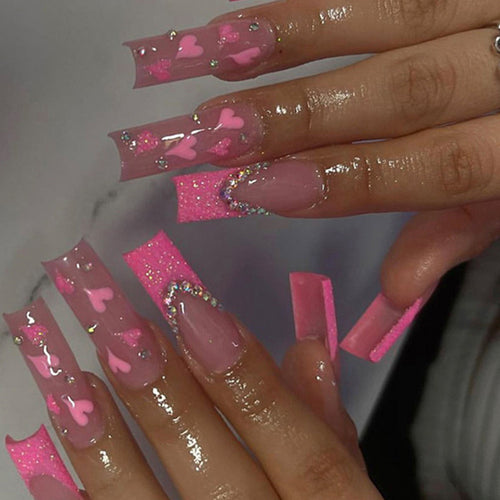 Verspielte Herz-Nagelkunst Karnz