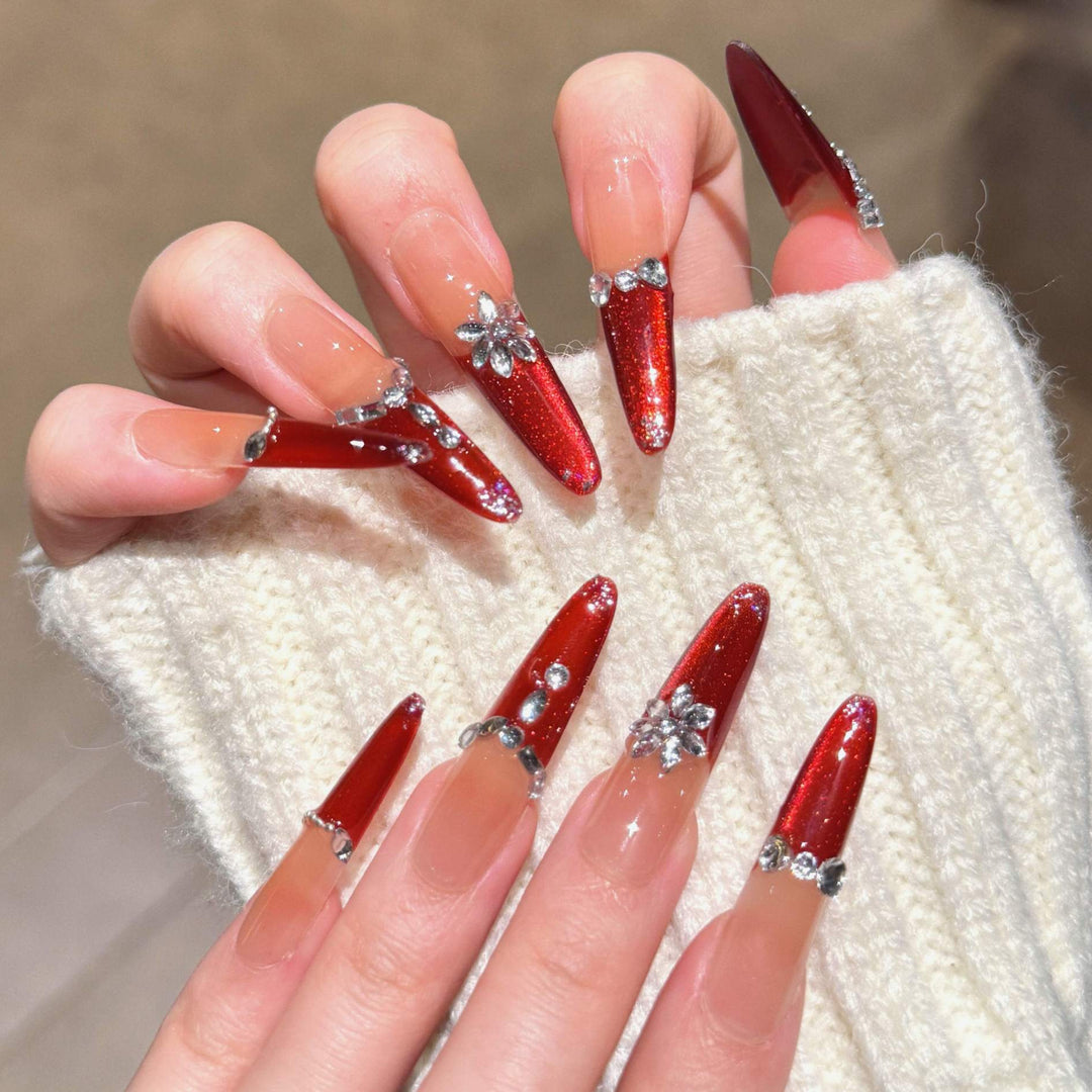 Premium Strass-verzierte Acrylnägel Karnz