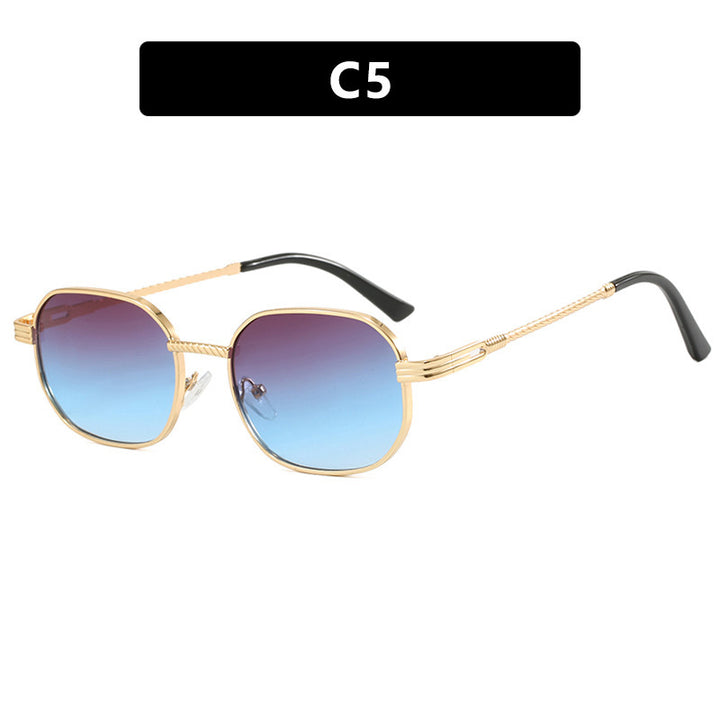 Damen modische Sonnenbrille mit geometrischem Rahmen und Farbverlauf Gläsern Karnz