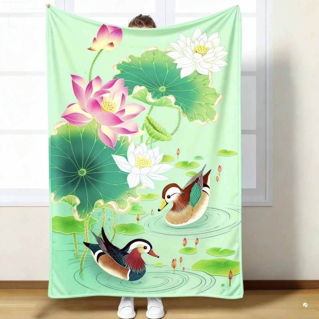 Künstlerisch von der Natur inspirierte Kuscheldecke