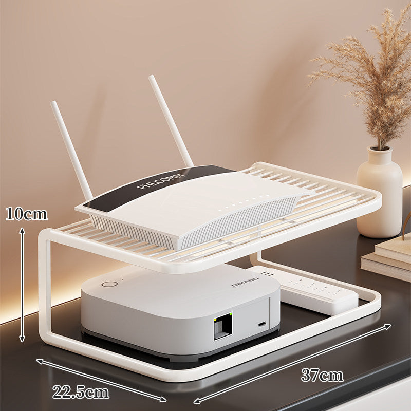 Belüfteter Desktop-Router- und Modemständer-Organizer