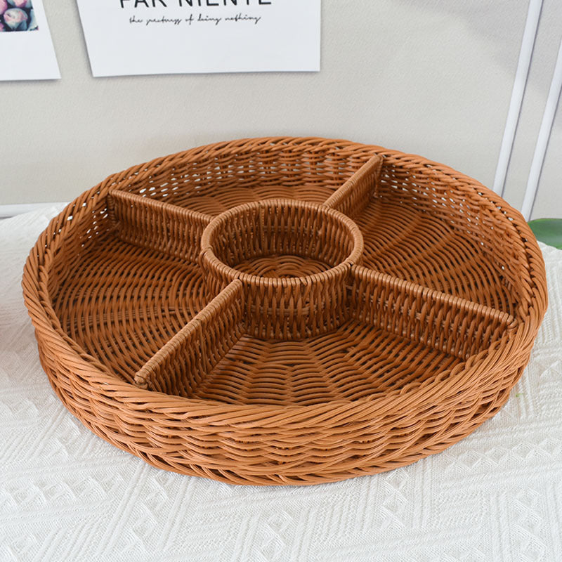 Artisan Woven Round Storage Tray Karnz