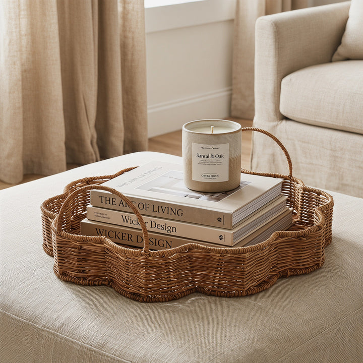 Eleganter Servierkorb aus handgeflochtenem Naturmaterial Karnz