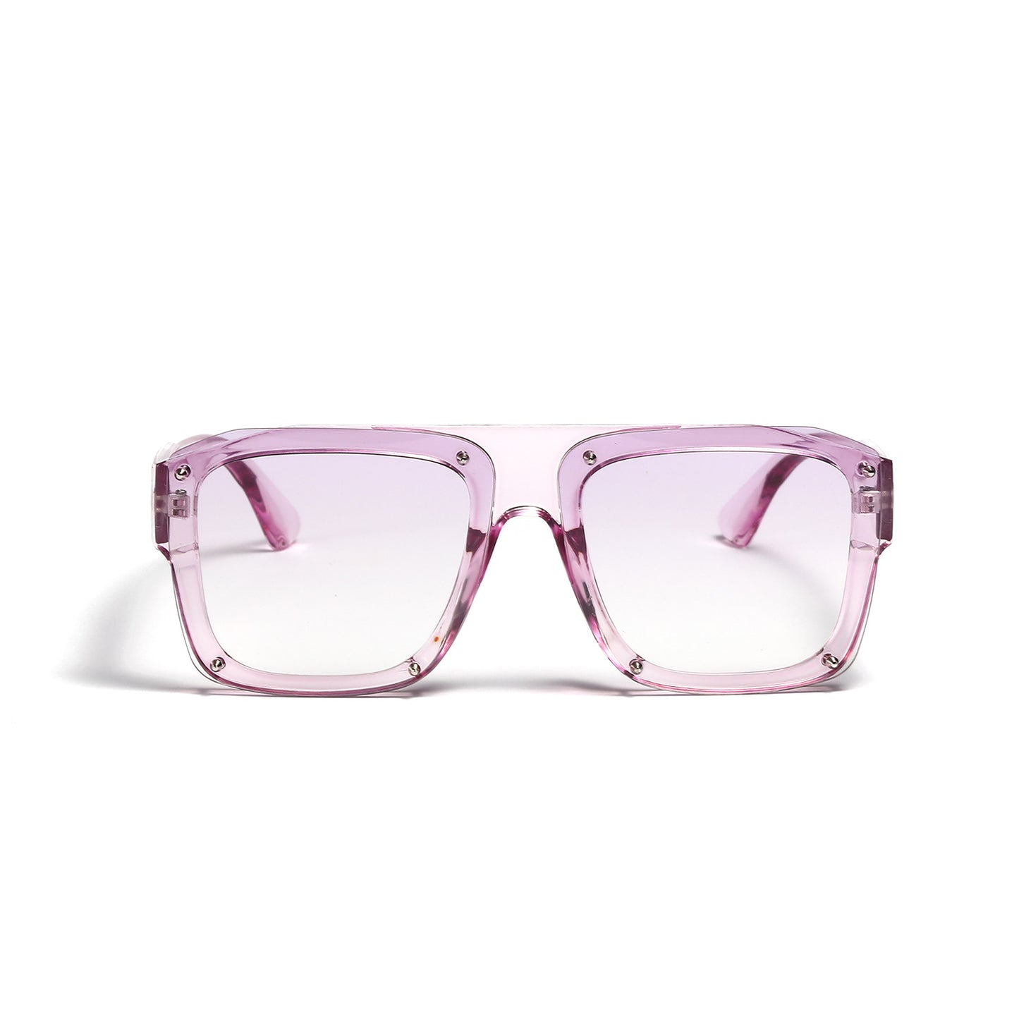 Damen Square-Sonnenbrille mit modischem transparentem Rahmen Karnz
