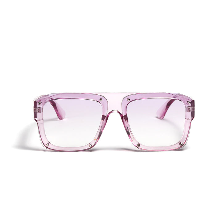 Damen Square-Sonnenbrille mit modischem transparentem Rahmen Karnz