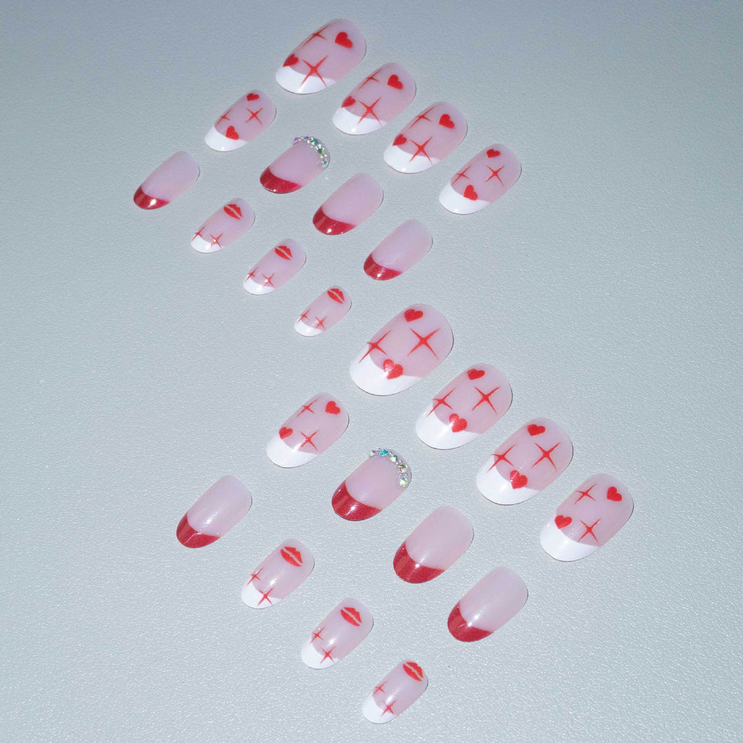 Romantisches Herz-Themen Nagelkunst Set