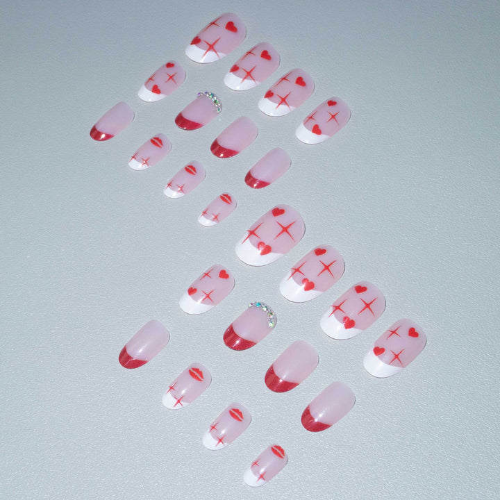 Romantisches Herz-Themen Nagelkunst Set