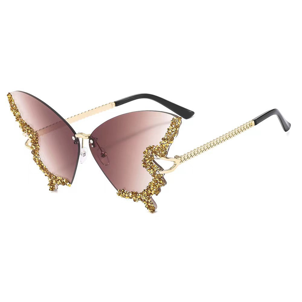 Damen extravagante Flügel-Sonnenbrille Karnz