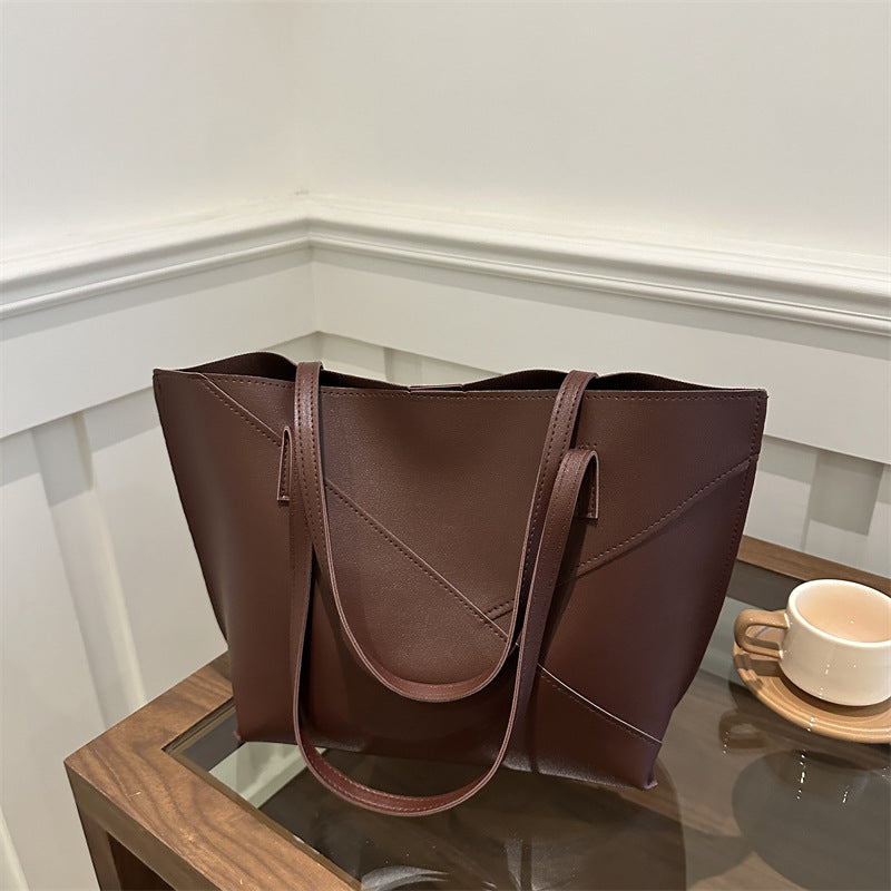 Strukturierte Leder-Shopper Tasche