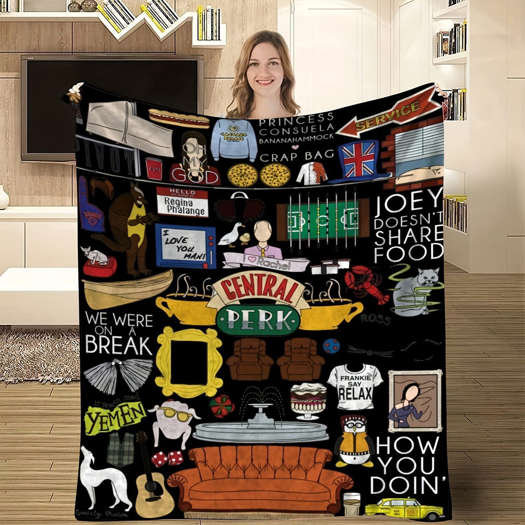 Gemütliche Grafik-Fleece-Decke