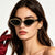 Damen Cat-Eye Sonnenbrille mit funkelndem Blütenbesatz Karnz