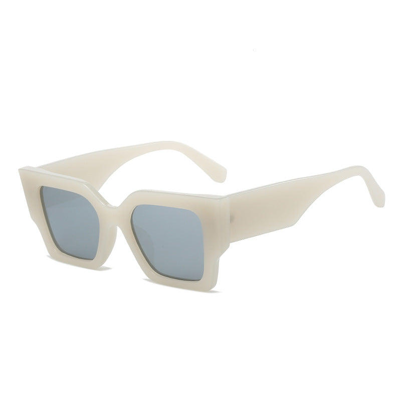 Damen Modische quadratische Sonnenbrille mit breitem Rahmen und UV-Schutz Karnz