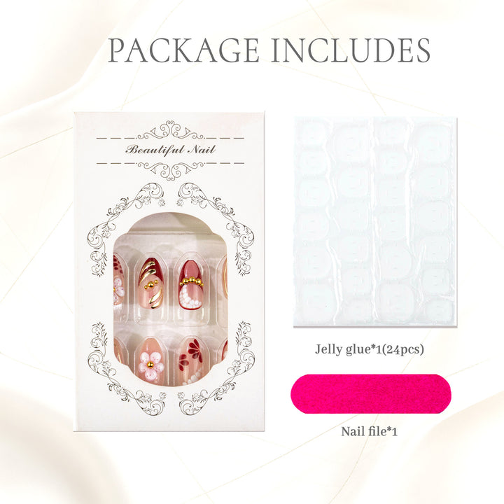 Florales Design Press-On Nagelkunst