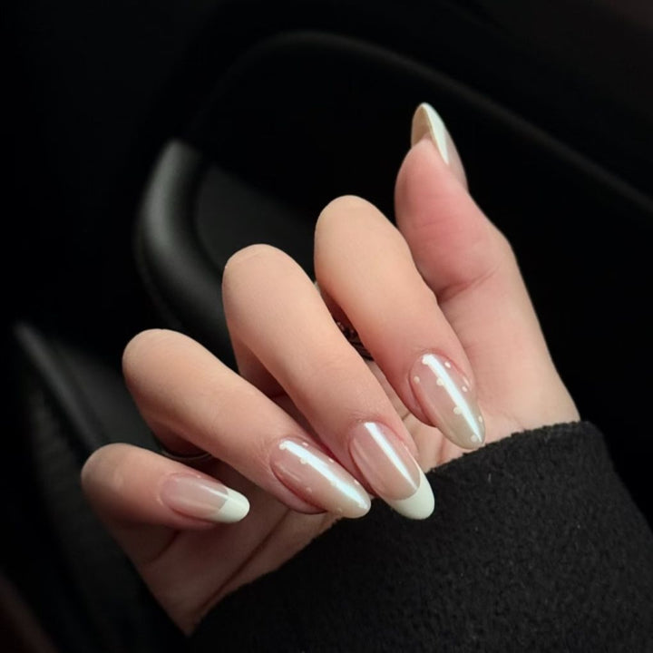 Elegante französische Spitze Press-On Nagelverlängerungen