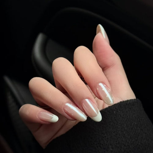 Elegante französische Spitze Press-On Nagelverlängerungen