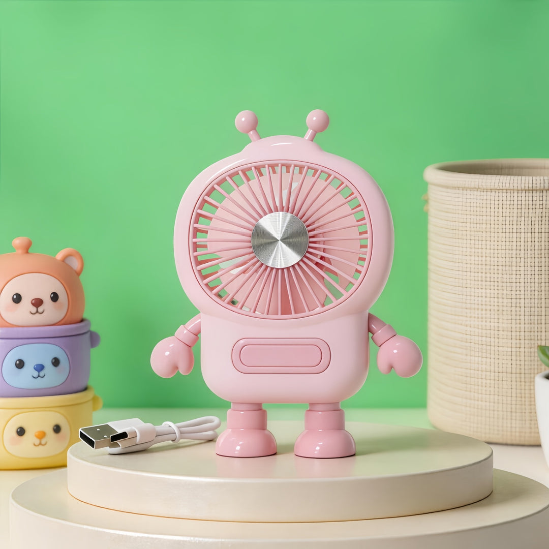 Damen Tragbarer USB Mini-Ventilator im kreativen Roboterdesign Karnz