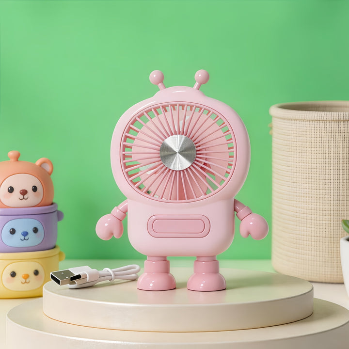 Damen Tragbarer USB Mini-Ventilator im kreativen Roboterdesign Karnz