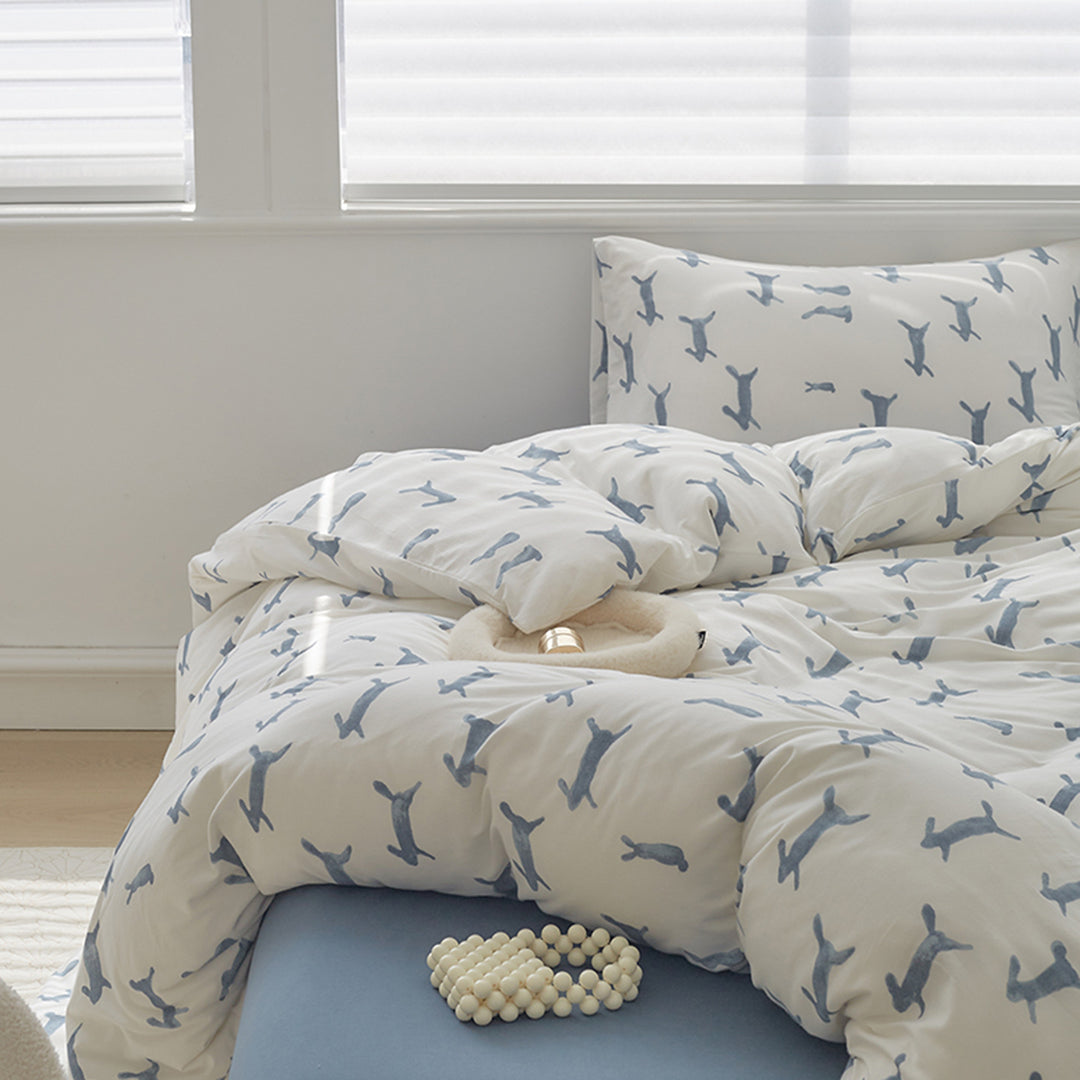 Polka Dot Baumwoll-Percale Bettwäsche Set mit Kissenbezügen